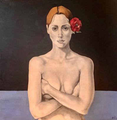 Grande busto con fiore